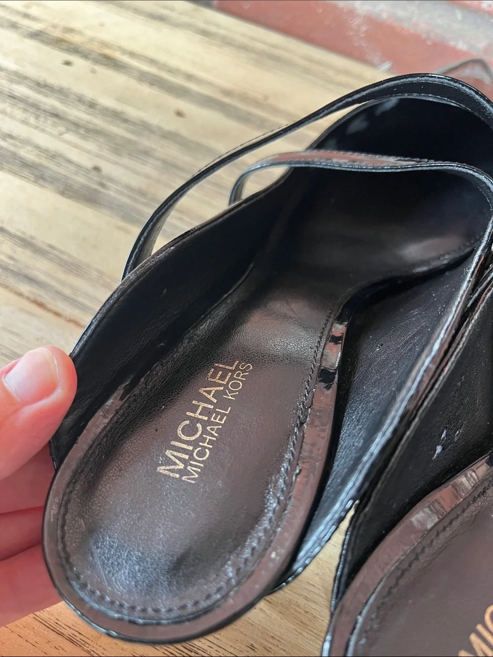 Michael Kors Black Patent Pointed  Kitten Heel Geneva